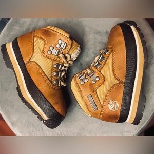 TIMBERLAND Toddler Field Boots Euro Hiker Waterproof Leather Wheat Size 7